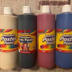 Cra-Z-Art Washable Poster & Washable Paint Set - Cream, Black, Pink, Blue